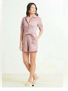 PAIGE Mauve Pink Short Utility Romper